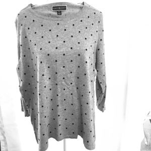 Gray/black polka dots XL sweater